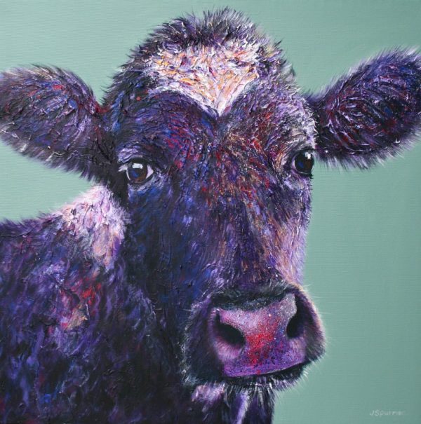 original cow painting - minty
