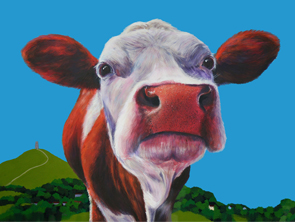 eavis the glastonbury cow painting